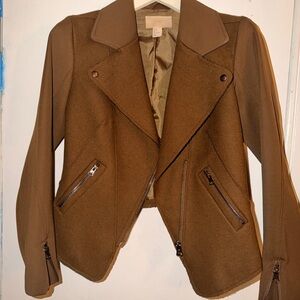 H&M Women's Tan Blazer with Zipper Details